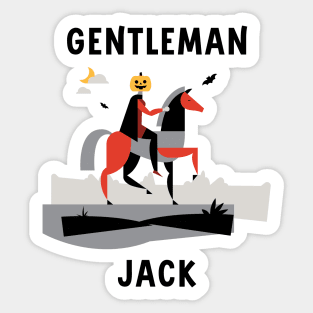 gentleman jack o'lantern Sticker